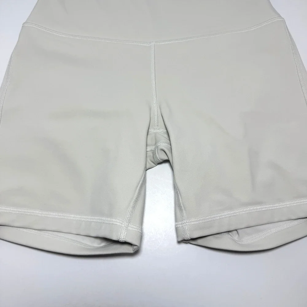 Lululemon Align One Shoulder Bra Shorts Set Ivory Nulu Yoga Athleisure 8 6